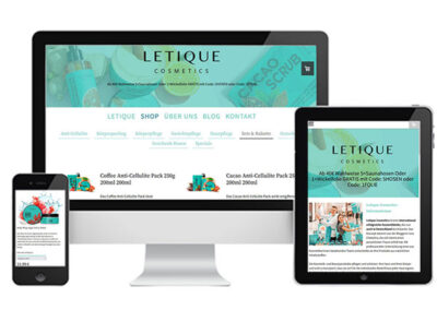 Referenz Erstellung Online-Shop für Letique Cosmetics Deutschland