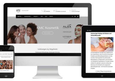Marketing Kosmetikstudio KMC Kosmetik Webdesign und Webseiten Erstellung