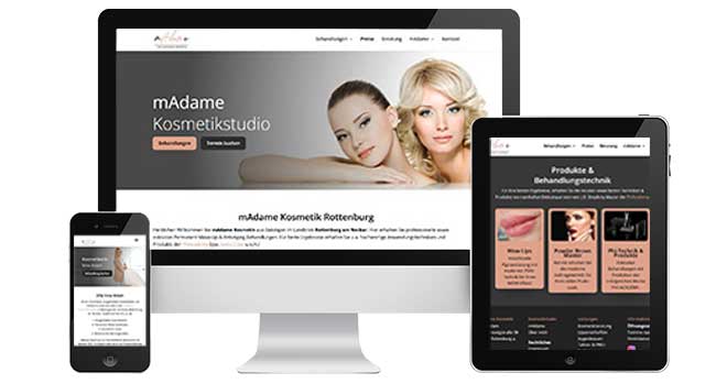 Webseite mAdame Kosmetikstudio Rottenburg Permanent Make-Up und Anti-Aging Behandlungen