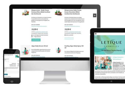 Webshop Erstellung Kosmtikbranche hier Letique Cosmetics Online Shop Marketing