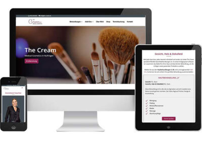The Cream Kosmetikstudio - Referenzauszug Marketingwelt Lipp Webdesign Agentur Herrenberg