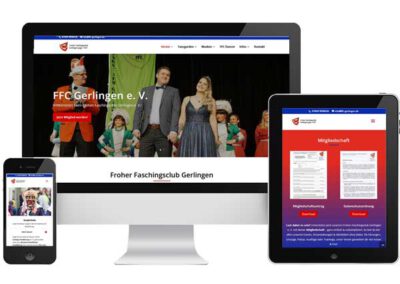 Webseitenreferenz Froher Faschingsclub Gerlingen - Webdesign Herrenberg von Marketingwelt Lipp