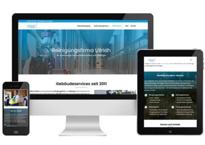 Webseite Reinigungsfirma Ullrich Services aus Böblingen - Marketingwelt Lipp Referenzen Webdesign Agentur aus Herrenberg