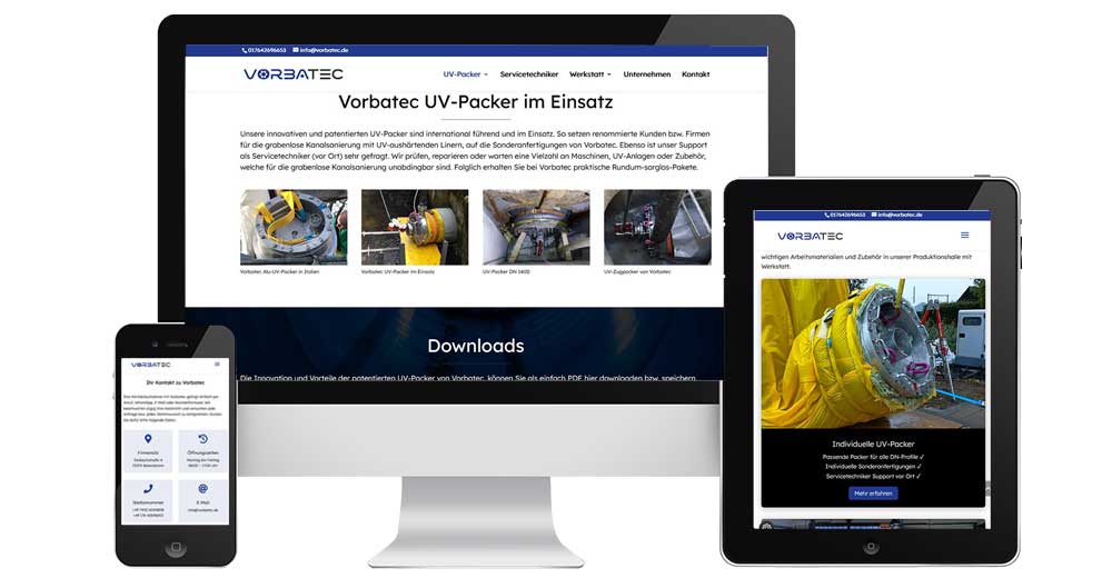 Neue Unternehmeswebseite von Vorbatec mit professionellem Webdesign SEO und Beratung der Marketingwelt-Lipp